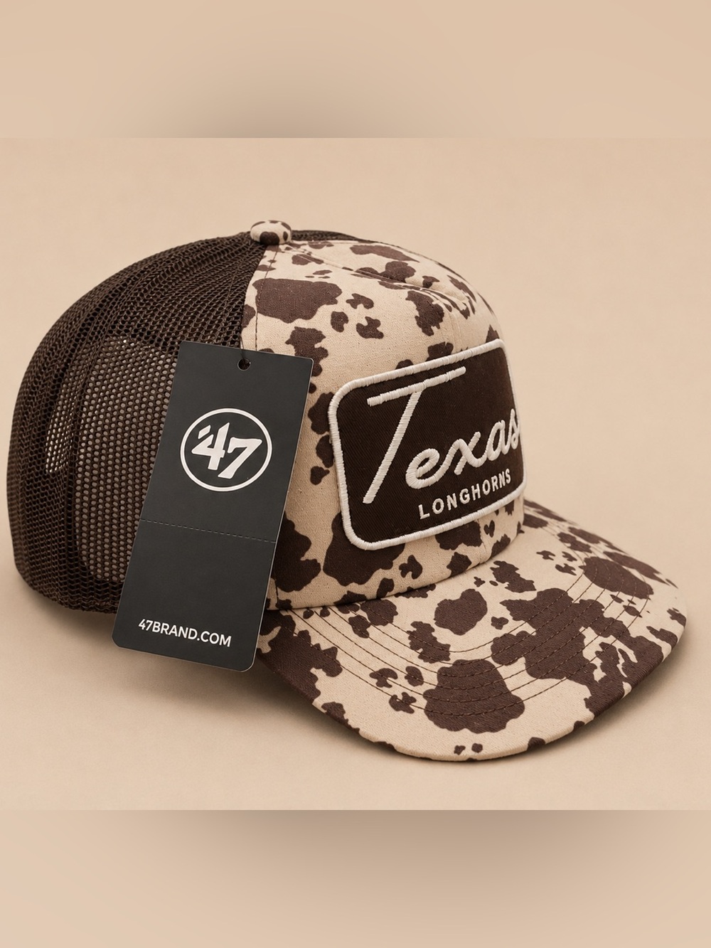 '47 Texas Longhorns Cowhide Print Trucker Hat - Picture 5 of 6